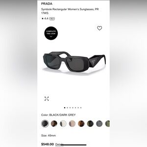 PRADA
Symbole Rectangular Women's Sunglasses, PR
17WS